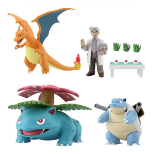 FIGURA - Scale World Kanto Professor Oak / Charizard / Blastoise / Venusaur